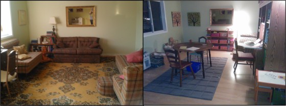 living room before & after