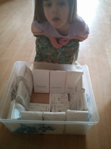 Athena helping me to tidy up.