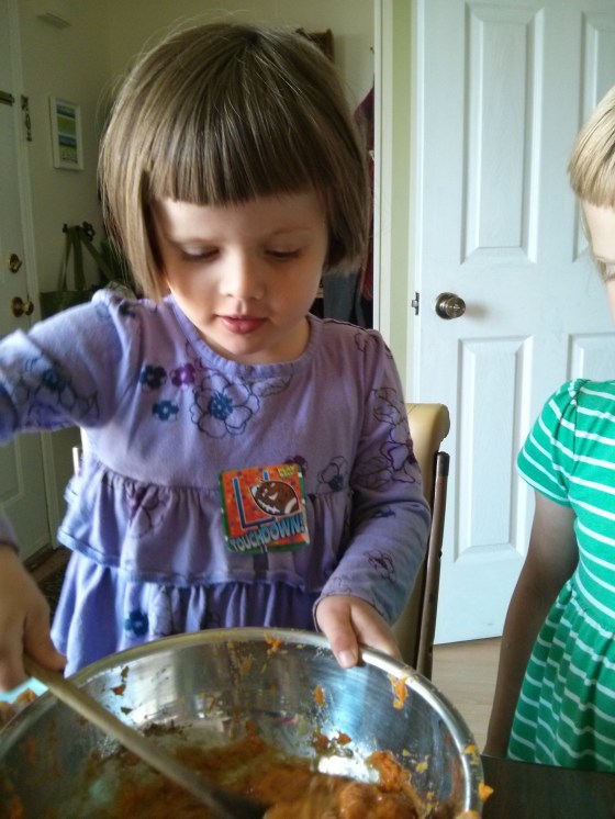 Athena & Raine making sweet potato pie