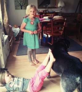 thankfully he doesn't mind doing double duty as a foot rest